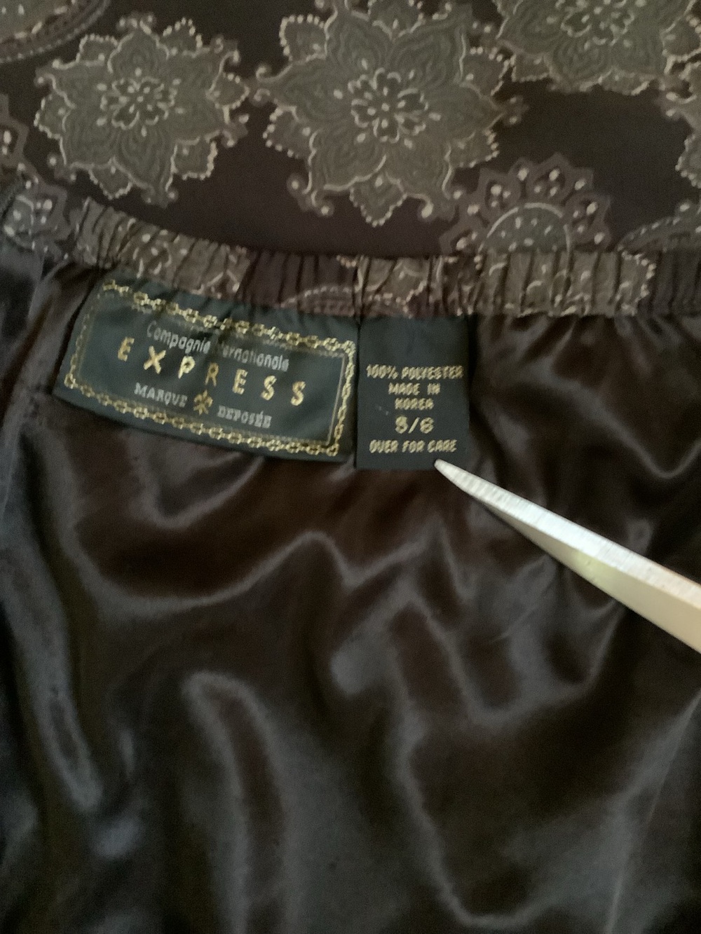 Compagnie Internationale Express Skirt-Brown with Circles-Lined-Lightweight-5/6 - Picture 5 of 6
